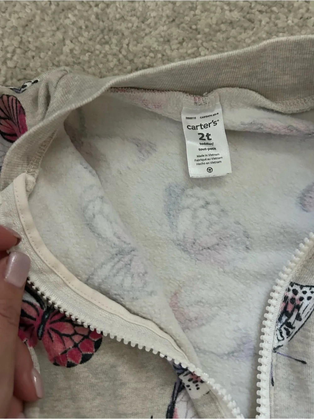 OshKosh B'gosh and Carter’s Cream Butterfly Jogger Set  2T